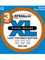 D'Addario EXL140-3D Nickel Wound Electric Guitar Strings, Light Top/Heavy Bottom, 10-52, 3 s