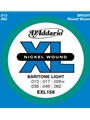 D'Addario EXL158 Nickel Wound Electric Guitar Strings, Baritone Light, 13-62