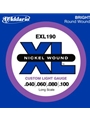 D'Addario EXL190 Nickel Wound Bass Guitar Strings, Custom Light, 40-100, Long Scale