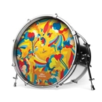 EVANS Yellow Submarine Resonant Bass Drumhead, Primrose Prairie, 20 inch