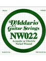 D'Addario NW022 Nickel Wound Electric Guitar Single String, .022