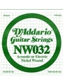 D'Addario NW032 Nickel Wound Electric Guitar Single String, .032