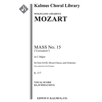 Mass No. 15 in C, K. 317 (Coronation Mass) [Detailed Instrumentation: Solo SATB: Mix Chor: Piano Red
