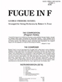Fugue In F For String Orchestra