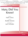 Mary, Did You Know? -  Solo - Med. and High Voice Duet; Key of D Minor