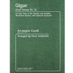 Gigue (From Sonata No. 9) For Solo Flute Or B-Flat Clarinet and Variable Woodwind Quartet, With Opti