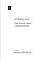 Zwei kleine Lieder nach Texten von Eduard Mörike