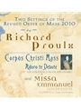 Two Settings of the Revised Order of Mass 2010 by Richard Proulx