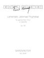 Lamentatio Jeremiae Prophetae fur Mixed Choir a cappella op. 93 (1941)