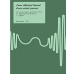 Dona noto pacem (1984) -Worte des Titels dreisprachig (lat, engl, dt), das Wort Frieden in Sanskrit