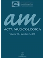 Acta Musicologica, Heft 2/2018