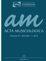Acta Musicologica, Heft 1/2019