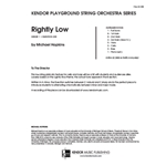 Rightly Low (Full Score)