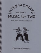 Intermediate Music for 2 - Volume 1 - Flute/Oboe/Violin and Clarinet