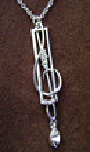 Necklace--g Clef/rectangle Silver Plated