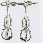 Earrings--violin/silver Plated