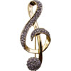 Brooch--g Clef/gold/rhinestones
