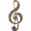 Brooch--g Clef W/iridescent Blue Stones