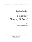I Cannot Dance O Lord