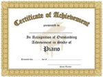 Certificate of Outstanding Achievement in the Study of Piano
