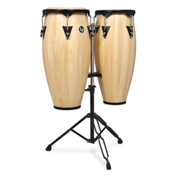 Lp City Series 10-inch And 11-inch Conga Set With Double Stand - Natural Gloss