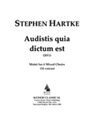 Audistis Quia Dictum Est: Motet for 4 Mixed Choirs (16 Voices) by Hartke Stephen for Full Score
