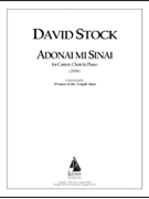 Adonai Mi Sinai for Cantor SATB Chorus and Piano by Stock David for Score