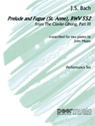 Prelude and Fugue (St. Anne) BWV 552 by Bach Johann Sebastian - Musto John - for 2 Piano 4 Hands