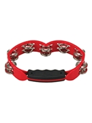 Red Hand Held Plastic Tambourine by for