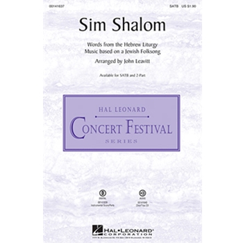 Sim Shalom by - Leavitt John - for 2-Part