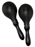Double Black Plastic Maracas by for