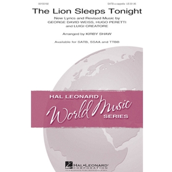 Lion Sleeps Tonight by Weiss Peretti Crea - Shaw Kirby - The Tokens for TTBB a cappella