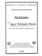 Nigun Talmidei Besht by Steinberg Ben for SATB
