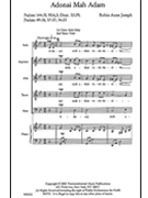 Adonai Mah Adam (O God What Are We) by Joseph Robin for SATB