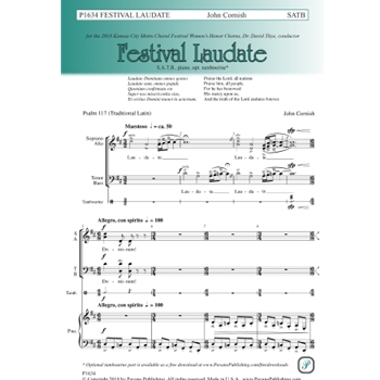 Festival Laudate by Cornish John for SATB and Piano (Psalm 117)