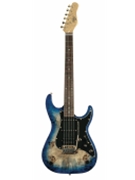 Blue Burst Burl 60 Ultra Double Cutaway Electric With Locking Tremelo System by for
