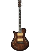 Hybrid Special Lefty Spalted Maple Burst Electric Guitar by for