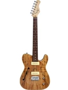 59 Thinline Electric Guitar with Spalted Maple Finish - Includes P90 Pickups and F Holes
