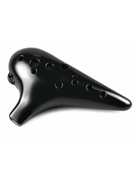 12-Hole Plastic Tenor Ocarina in C Major - Midnight Black by for