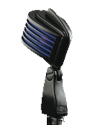The Fin - Black Body/Blue LED - Retro-Styled Dynamic Cardioid Microphone