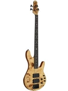 Pinnacle 4 Active Bass - Electric Bass Guitar with Natural Burl Finish