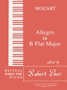 Recital Series For Piano Red (Book III) Allegro In B Flat Major by Mozart Wolfgang Amadeus for