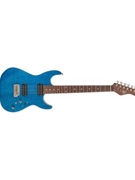 62 Flame Solid Body Electric Guitar - Transparent Blue
