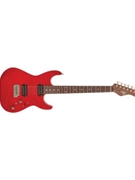 62 Flame Solid Body Electric Guitar - Transparent Red