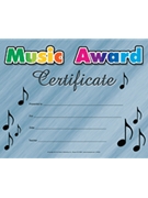 Music Award Certificate by for