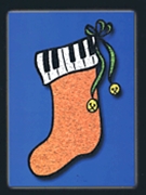 Keyboard Christmas Stocking Card by for