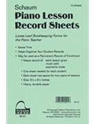 Piano Lesson Record Sheets for