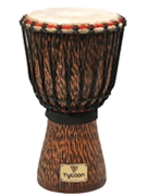 Hand-Carved Chiseled Orange Series Djembe by for