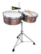 Antique Copper Shell Timbales by for