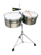 Deep-Shell Brushed Chrome Finish Timbales by for